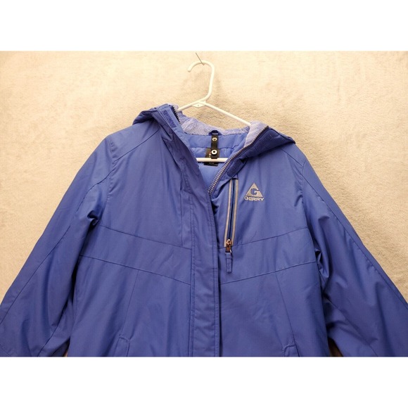Gerry Winter Coat Girls Large Periwinkk Long Sleeve Pockets Hooded Full Zip Logo - Picture 7 of 13